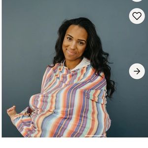 Copper pearl nursing cover, car seat cover, high chair cover. Multi colored